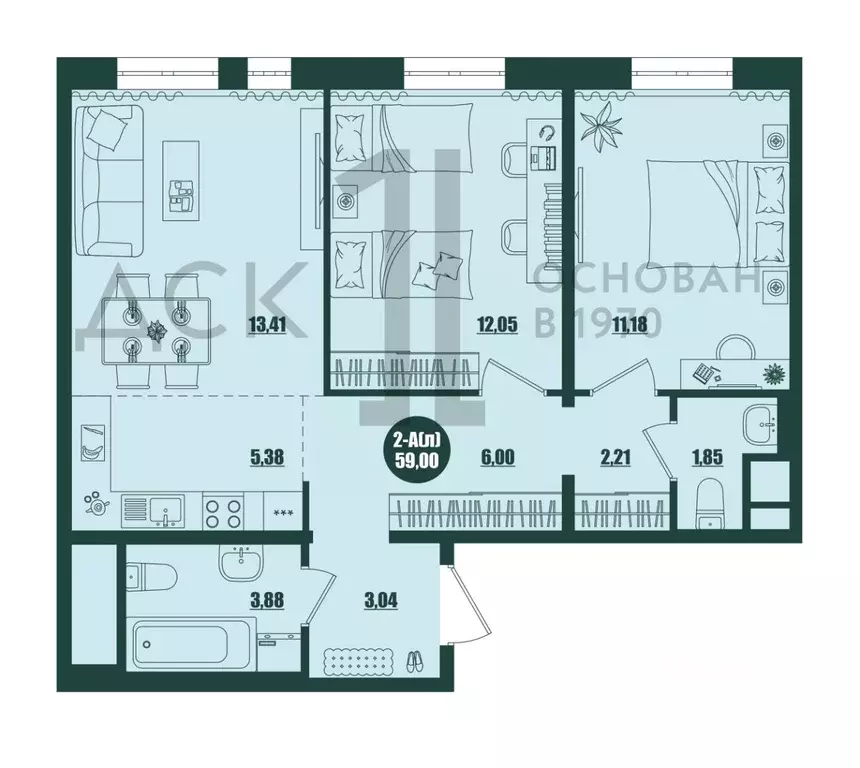 2-к кв. Ханты-Мансийский АО, Сургут 39-й мкр, Крылов жилой комплекс ... - Фото 1