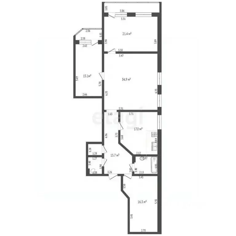 3-к кв. Тамбовская область, Тамбов ул. Рылеева, 71к1 (128.3 м) - Фото 1