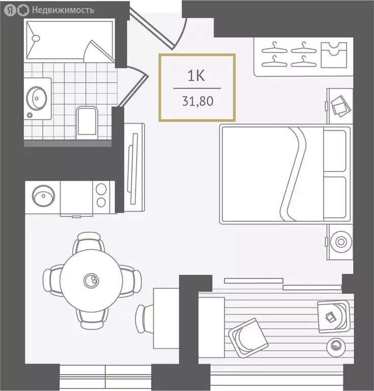 1-комнатная квартира: Сочи, улица Ленина, 280А (31.5 м) - Фото 1