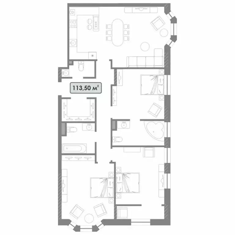 3-комнатная квартира: Рязань, улица Радищева, 32 (113.5 м) - Фото 1