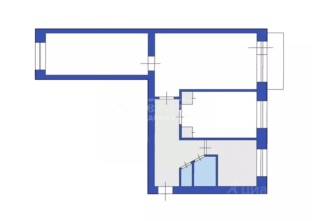 3-к кв. Кемеровская область, Ленинск-Кузнецкий ул. Шевцовой, 3 (57.8 ... - Фото 2