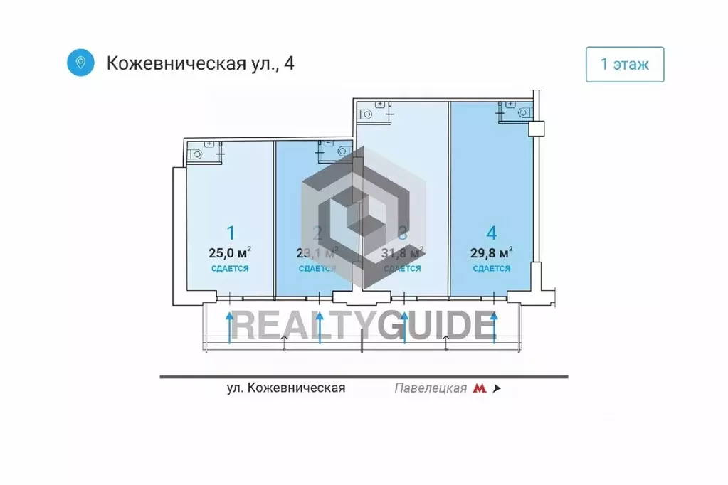 Торговая площадь в Москва Кожевническая ул., 4 (30 м) - Фото 0