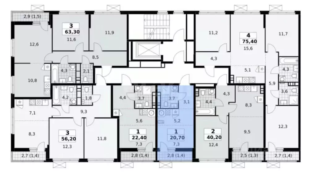 Студия Москва Скандинавия жилой комплекс, 18.2.4 (21.0 м) - Фото 1