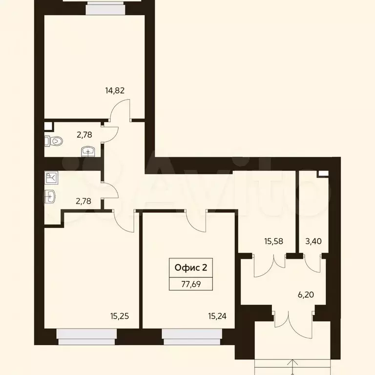 Офис, 76.75 м - Фото 0