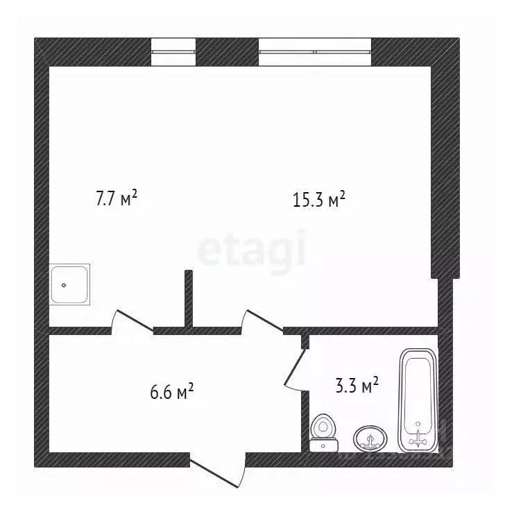 1-к кв. Красноярский край, Красноярск Семафорная ул., 17а (32.9 м) - Фото 1