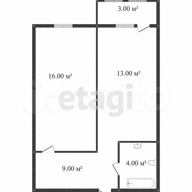 1-к. квартира, 35,6 м, 1/5 эт. - Фото 0