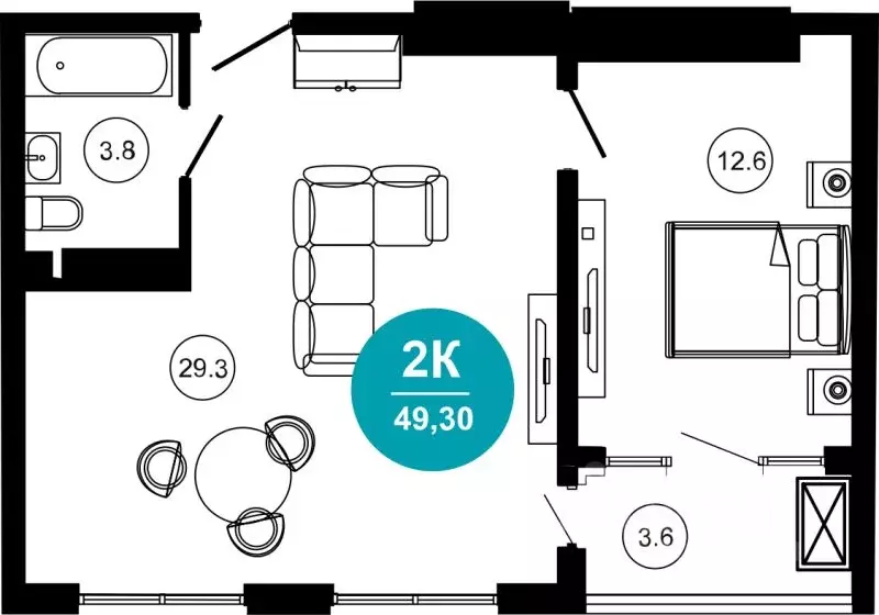 2-к кв. Краснодарский край, Сочи Адлер жилрайон, Курортный Городок ... - Фото 1