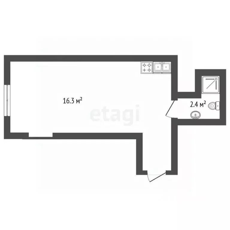 Студия Санкт-Петербург Греческий просп., 5 (20.5 м) - Фото 2