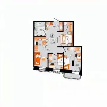 2-к кв. Приморский край, Владивосток Санрайс жилой комплекс (57.03 м) - Фото 1