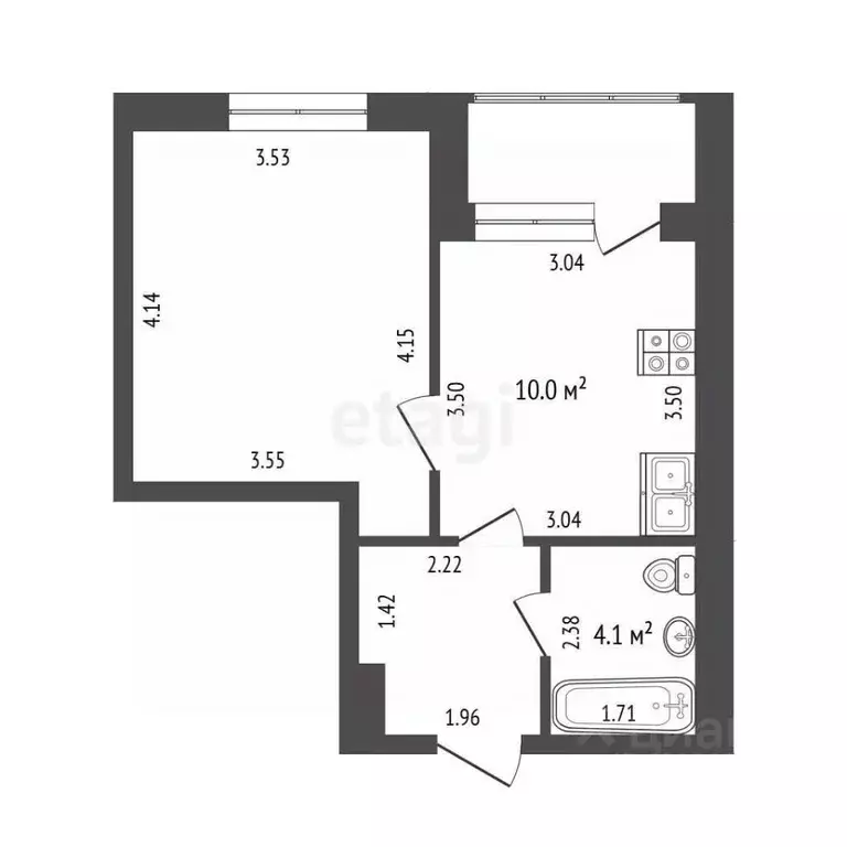 1-к кв. Мордовия, Саранск Ботевградская ул., 22 (35.1 м) - Фото 2