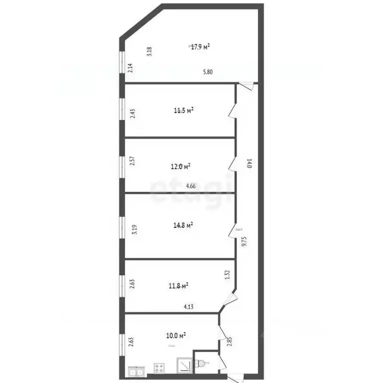 Комната Санкт-Петербург Зверинская ул., 36 (12.0 м) - Фото 2