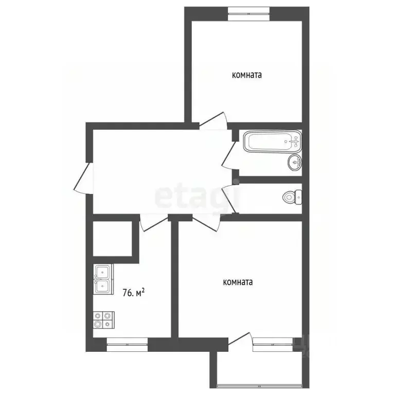 2-к кв. Камчатский край, Елизовский муниципальный округ, пос. ... - Фото 1