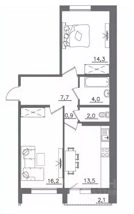 2-к кв. Иркутская область, Иркутск ИВАТУ городок, Авиатор жилой ... - Фото 1