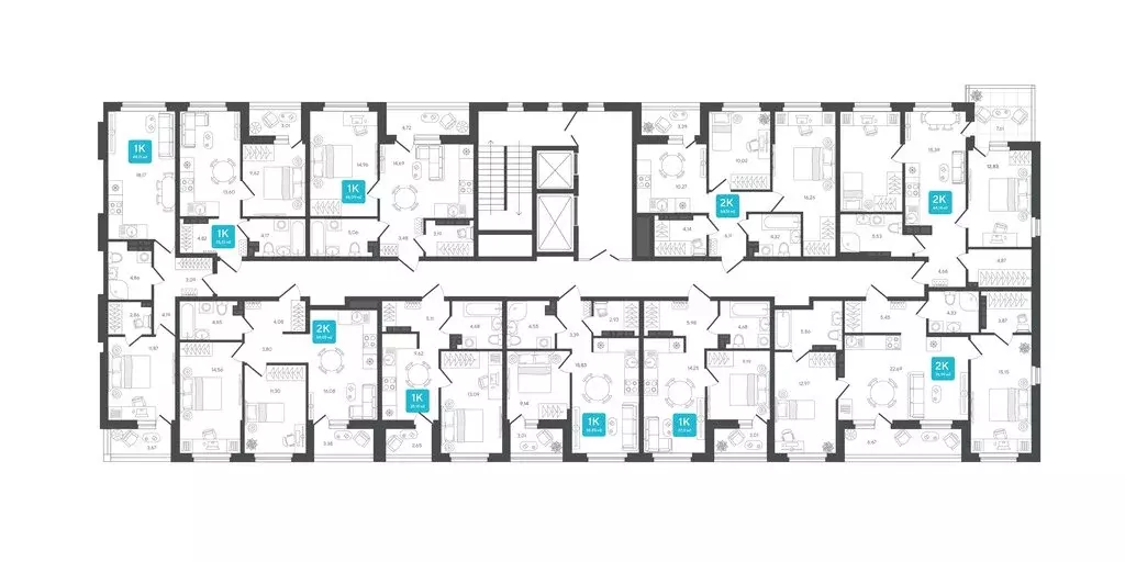 1-комнатная квартира: Дербыши, жилой комплекс Дабл-Дабл (35.22 м) - Фото 2