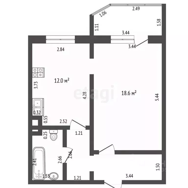 1-к кв. Московская область, Солнечногорск городской округ, Голубое пгт ... - Фото 2