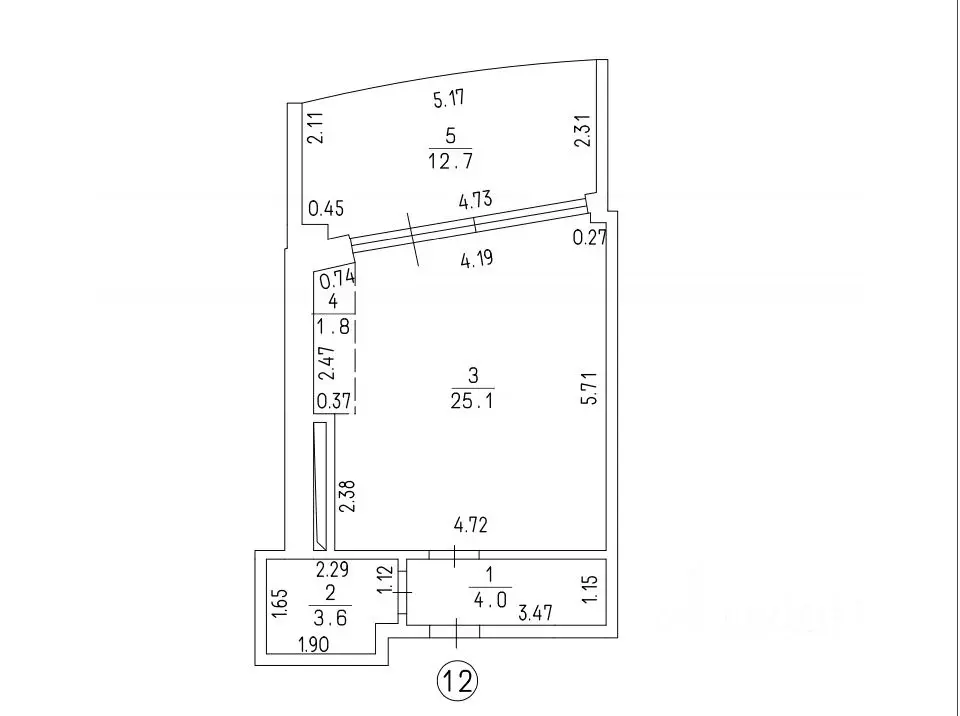 Студия Крым, Ялта Приморский парк имени Гагарина кв-л, 9 (47.0 м) - Фото 2