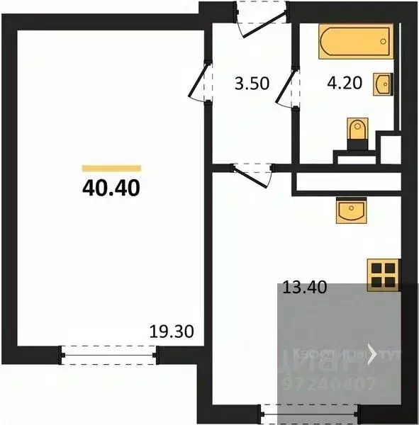 1-к кв. Воронежская область, Воронеж ул. Загоровского, 5/3 (40.4 м) - Фото 0