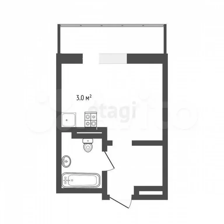 Квартира-студия, 25,3 м, 8/16 эт. - Фото 0