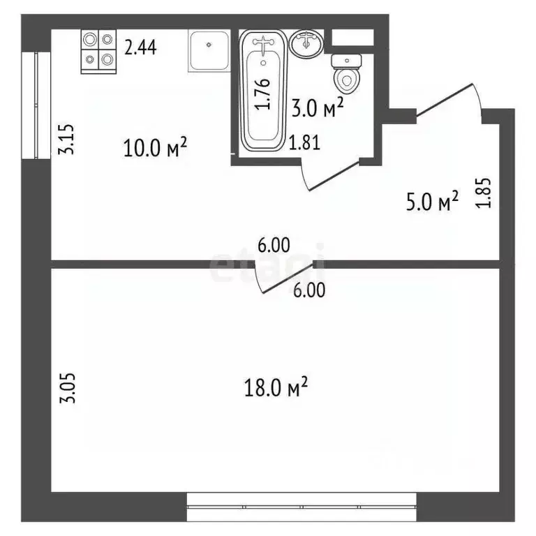 Студия Крым, Белогорск ул. Луначарского, 31 (33.0 м) - Фото 2