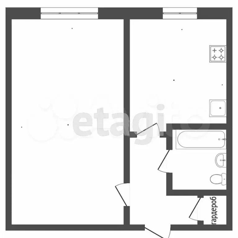1-к. квартира, 30 м, 4/9 эт. - Фото 0
