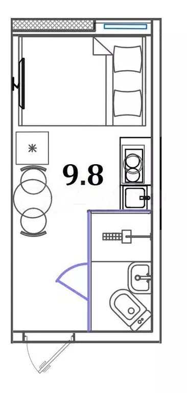 Апартаменты-студия, 10 м, 1/6 эт. - Фото 0