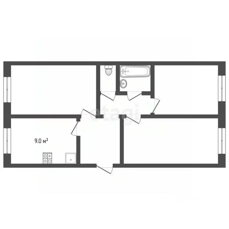 3-к кв. Нижегородская область, Выкса Жуковского мкр, 7 (66.9 м) - Фото 2