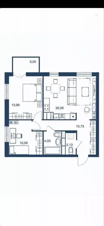 2-к кв. Липецкая область, Липецк Депутатская ул., 60 (65.3 м) - Фото 2