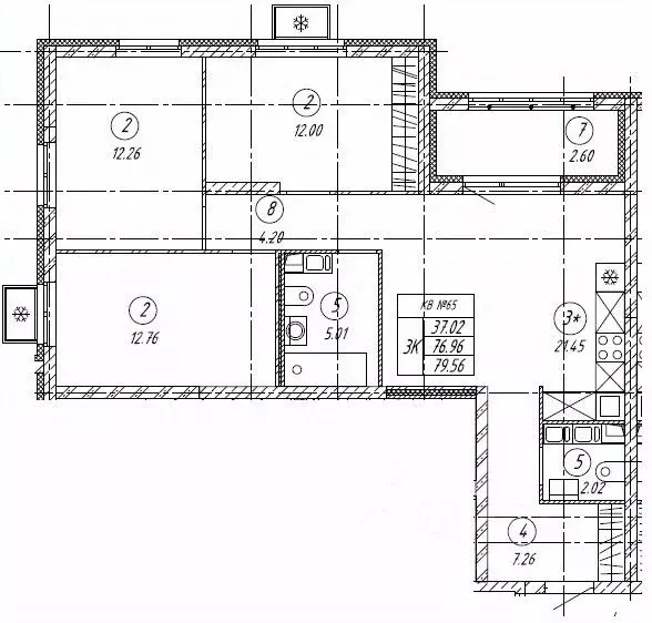 3-к кв. Самарская область, Тольятти 18А кв-л,  (79.555 м) - Фото 0