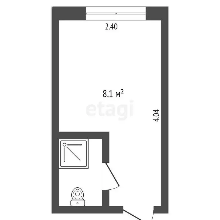 Квартира-студия: Тюмень, микрорайон Тарманы, улица Малышева, 24 (17.9 ... - Фото 1