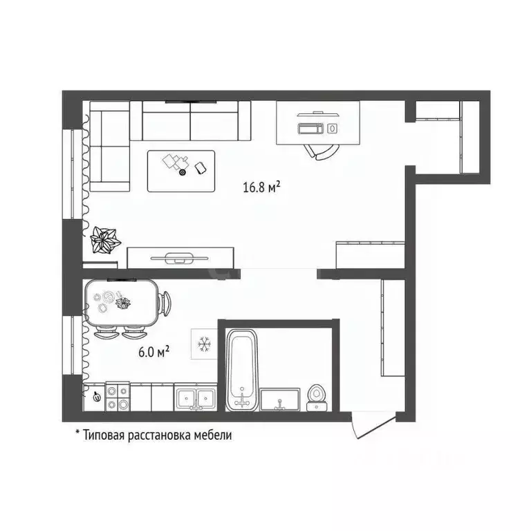 1-к кв. Тюменская область, Тюмень ул. Мира, 33 (30.5 м) - Фото 2
