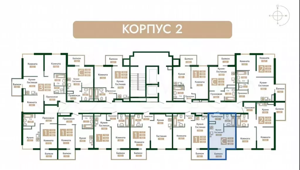 Квартира-студия, 28,3 м, 10/12 эт. - Фото 1