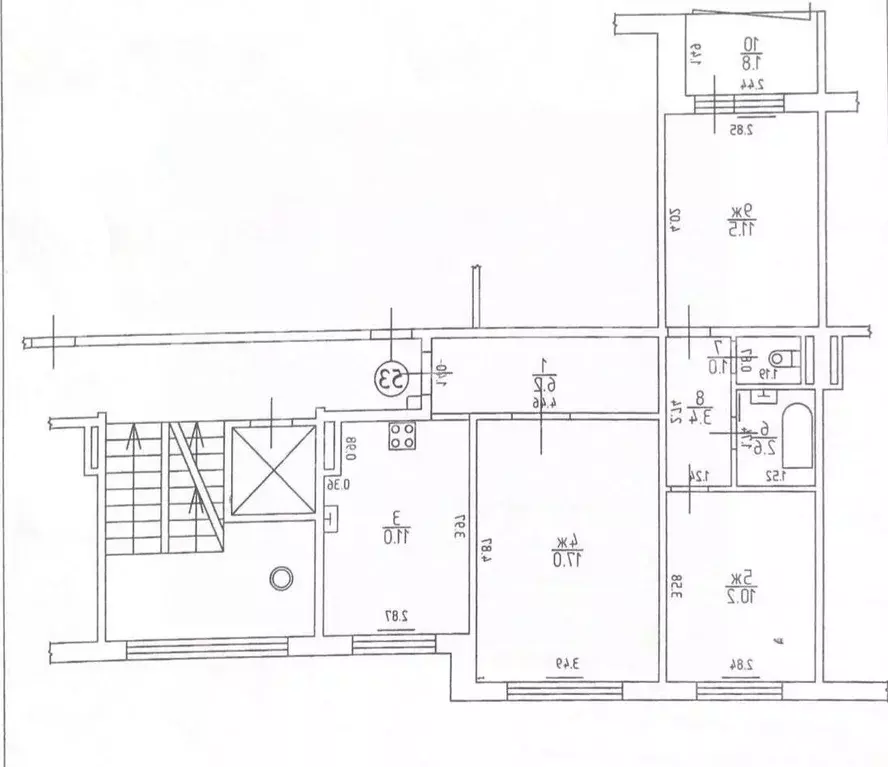 3-к кв. Калининградская область, Калининград Октябрьская ул., 15 (63.0 ... - Фото 2