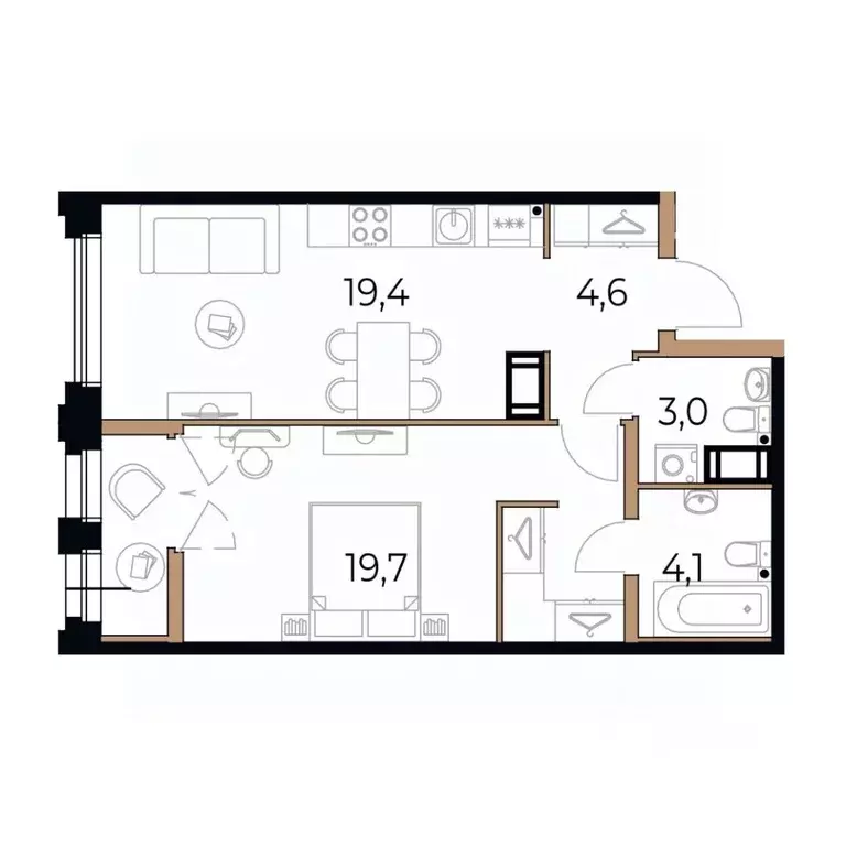1-к кв. Вологодская область, Череповец Рыбинская ул., 69 (52.2 м) - Фото 1