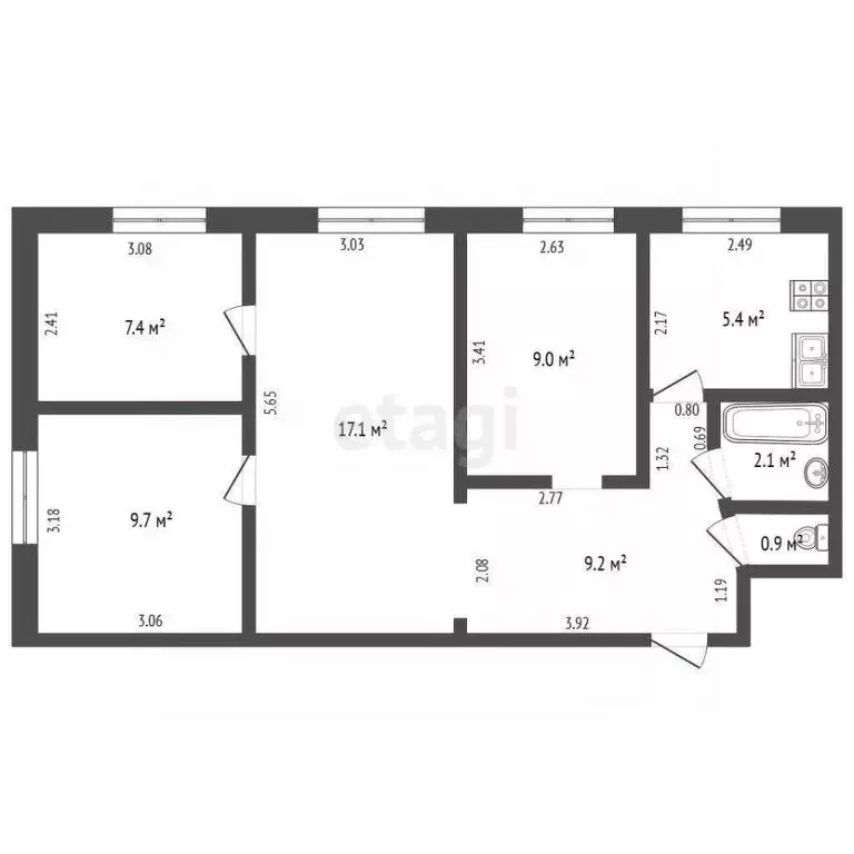 4-к кв. Забайкальский край, Чита ул. Красной Звезды, 14 (60.8 м) - Фото 2