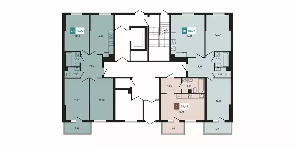 1-комнатная квартира: Щепкинское сельское поселение, посёлок ... - Фото 1