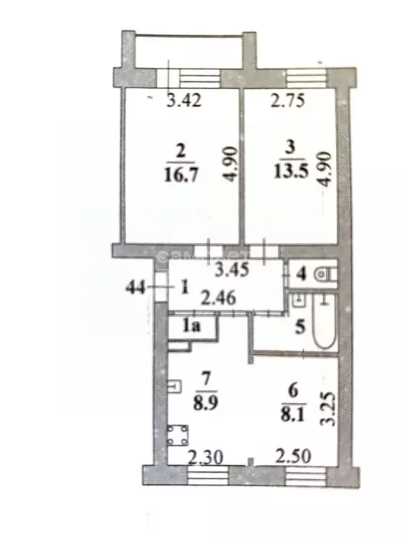 3-к кв. Липецкая область, Липецк Юношеская ул., 14 (58.5 м) - Фото 2