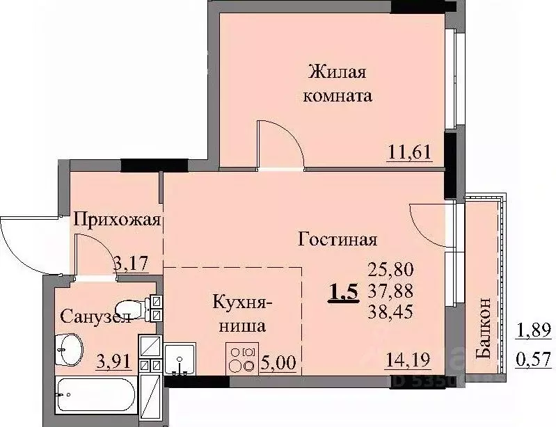 1-к кв. Удмуртия, Ижевск Автопроизводство жилрайон, 3-й мкр, Арден на ... - Фото 0