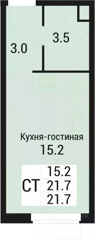 Студия Московская область, Люберцы городской округ, Малаховка пгт Дом ... - Фото 0