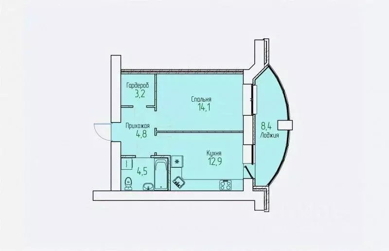 1-к кв. Кировская область, Киров Мурашинский проезд, 7 (43.7 м) - Фото 1