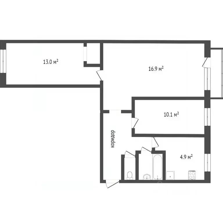 3-к кв. Бурятия, Улан-Удэ Дорожная ул., 1 (58.8 м) - Фото 2