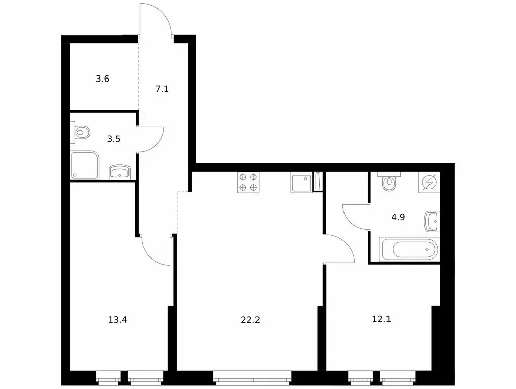 2-комнатная квартира: Москва, ЖК Кронштадтский 9 (67.3 м) - Фото 0