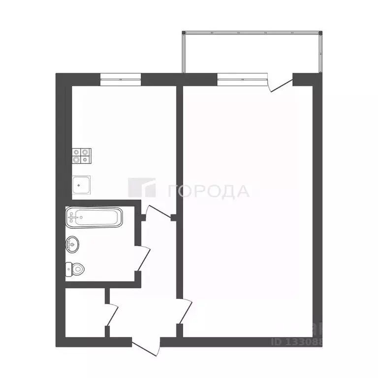 1-к кв. Кемеровская область, Новокузнецк ул. Лазо, 2 (31.0 м) - Фото 2