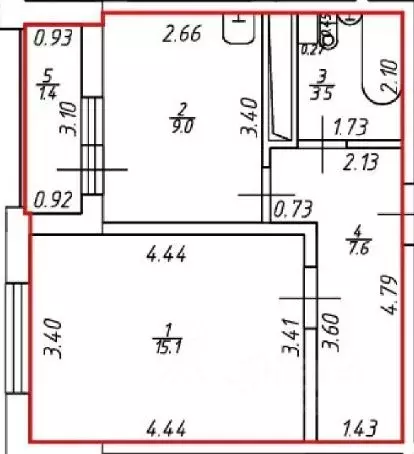 1-к кв. Татарстан, Казань ул. Генерала Махмута Гареева, 11/2 (35.2 м) - Фото 2