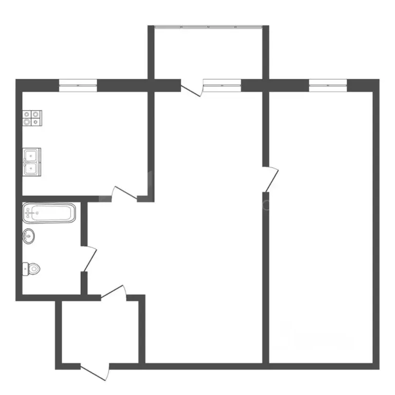 2-к кв. Тюменская область, Тюмень ул. Республики, 192 (45.9 м) - Фото 1