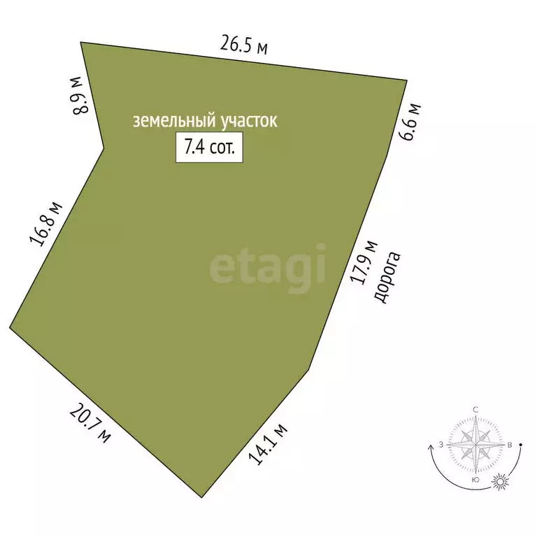 Участок в Сыктывкар, микрорайон Тентюково (7.4 м) - Фото 1