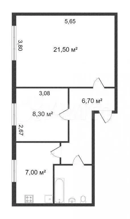 2-к. квартира, 48 м, 3/5 эт. - Фото 0