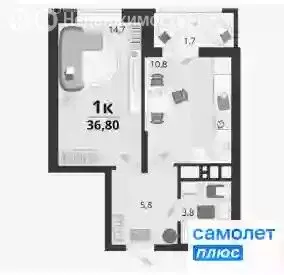 1-комнатная квартира: посёлок Знаменский, микрорайон Родные Просторы ... - Фото 0