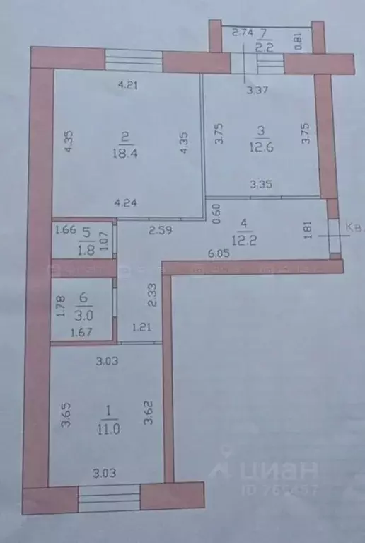 2-к кв. Татарстан, Казань ул. Дмитрия Менделеева, 17 (59.0 м) - Фото 2