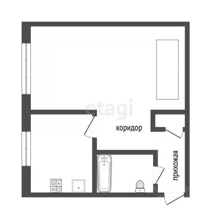 1-к кв. Воронежская область, Воронеж ул. Березовая Роща, 62 (31.1 м) - Фото 1