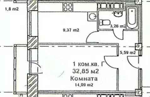 1-к кв. Ленинградская область, Кудрово г. Всеволожский район, ... - Фото 1